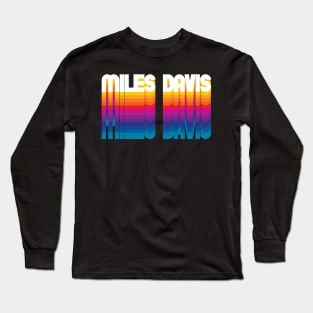 Retro Miles Proud Personalized Name Gift Retro Rainbow Style Long Sleeve T-Shirt